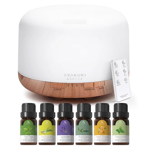 ASAKUKI 500mL Aroma Diffuser mit ätherischen Ölen