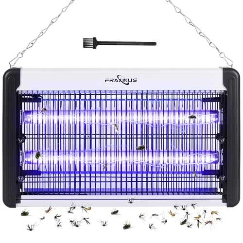 FRAXINUS Insektenvernichter Elektrisch, Fliegenfalle Insektenfalle Mückenlampe 20w, 4.200V mit UV-Licht, Keine giftigen Chemikalien, Perfekt Gegen Fliegen Motten, Mücken
