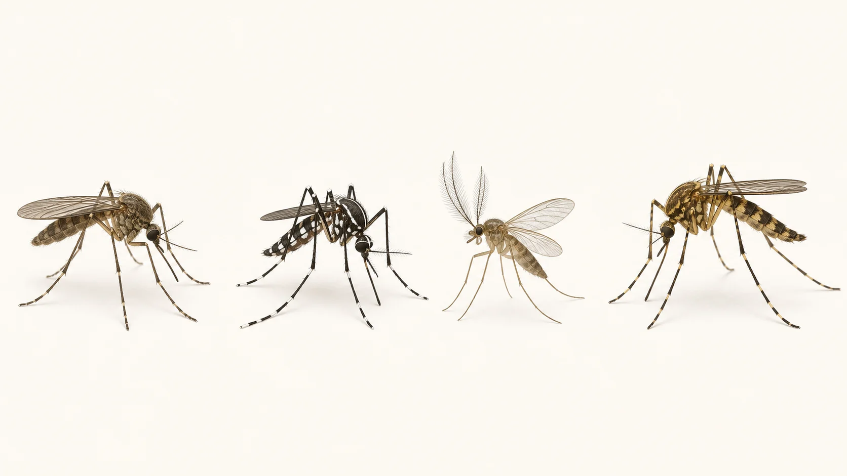 Vergleich einer Zuckmücke und häufiger stechmückenartiger Insekten